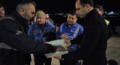 Başkan Eşki’den işçilere gece yarısı sürprizi