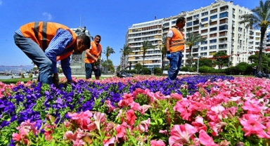 Kentin cadde ve meydanları çiçek açtı