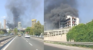 İzmir'de şehrin ortasında yangın! Metruk bina cayır cayır yanıyor