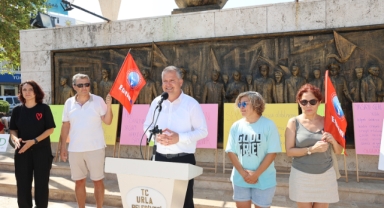 Urla’da sokak hayvanları yasa teklifi protestosu