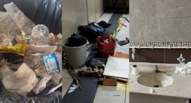 Okulda çöp yığınları oluştu