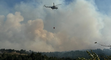 Uşak'ta yangın: Ekiplerin çalışmaları sürüyor!