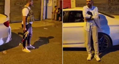 Uzun namlulu silahlarla tehditler savurup küfürler ettiler!