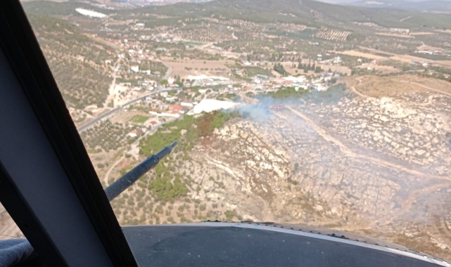 Foça'da yangın: Ekiplerin müdahaleleri devam ediyor