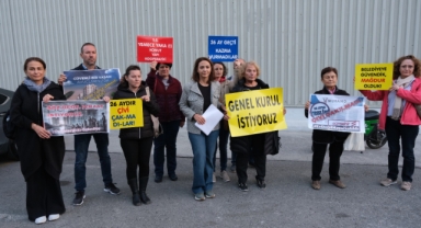 İmece Yaka Kooperatifleri'nden belediye meclisi önünde basın açıklaması: 26 ayda bir çivi bile çakılmadı