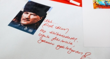 Karabağlar'da özel çocuklardan Atatürk’e sevgi resimleri