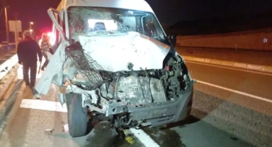 Önüne çıkan ineklere çarptı: Araç ağır hasar aldı, 4 kişi yaralandı