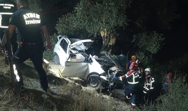 Aydın'da bir araç zeytinliğe girdi: Ölü ve yaralılar var!