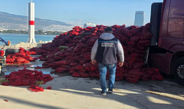 İzmir'de 27 ton kaçak avlanan midye ele geçirildi!