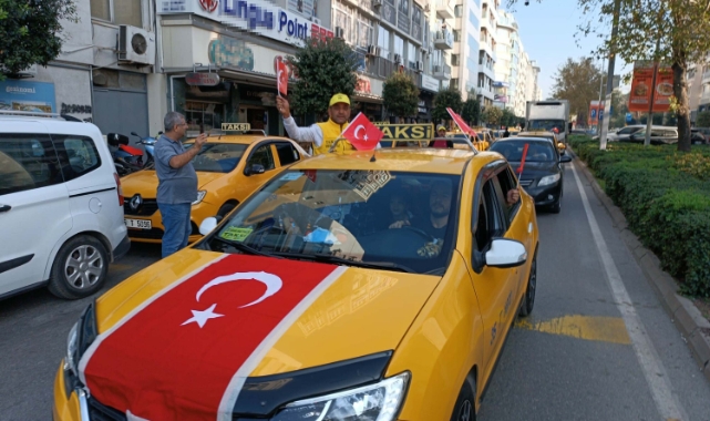 Taksiciler, 'korsan taşımacılığa' karşı eylem yaptı!