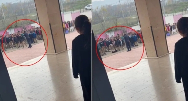 Bursa'da bir okulda skandal görüntü: Müdür, öğrenciyi yere fırlattı!