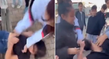 Serikte dehşet görüntüler: İlkokulda 11 kişi, kız öğrenciyi dövdüler!