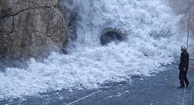 Hakkari-Van karayoluna çığ düştü