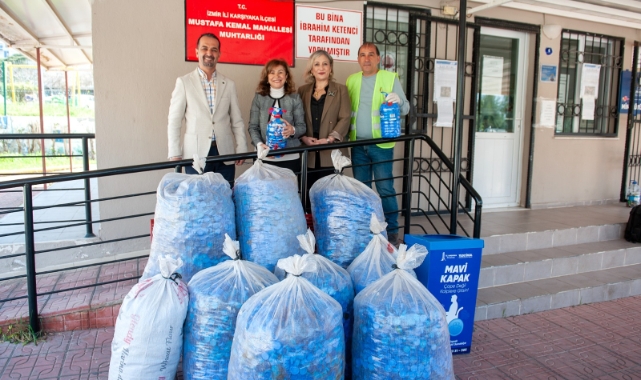 Aliağa’dan Karşıyaka’ya iyilik köprüsü: 'Mavi Kapak' kampanyasına 200 kilogramlık destek