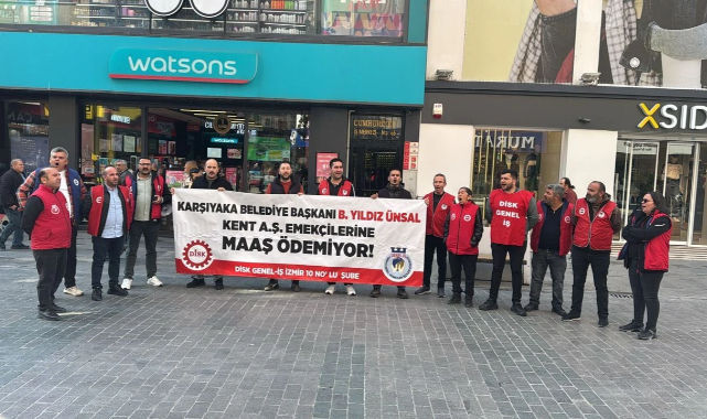 Karşıyaka'da 8 aydır maaş alamayan işçilerin eylemi sürüyor!