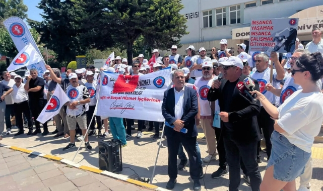 Hastane emekçilerinden rektörlük önünde eylem: Mağduriyet her geçen gün artıyor!