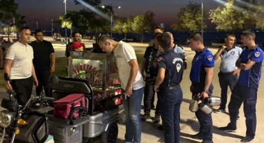 Karantina Parkı’nda izinsiz seyyar satışa ortak denetim